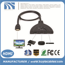3 Port Pig Tail HDMI 1080p Switch Splitter Switcher HUB Box Cable pour TV HDTV DVD PS3 Xbox 360 Cable box